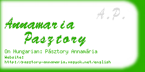 annamaria pasztory business card